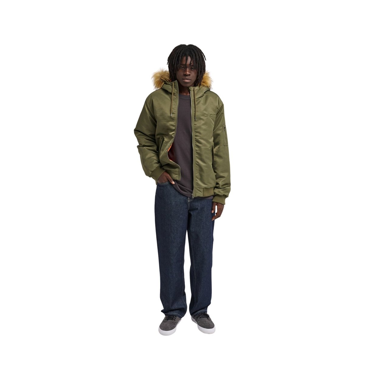 Veste bomber HOODED BOMBER JACKET vert kalamata, ELEMENT