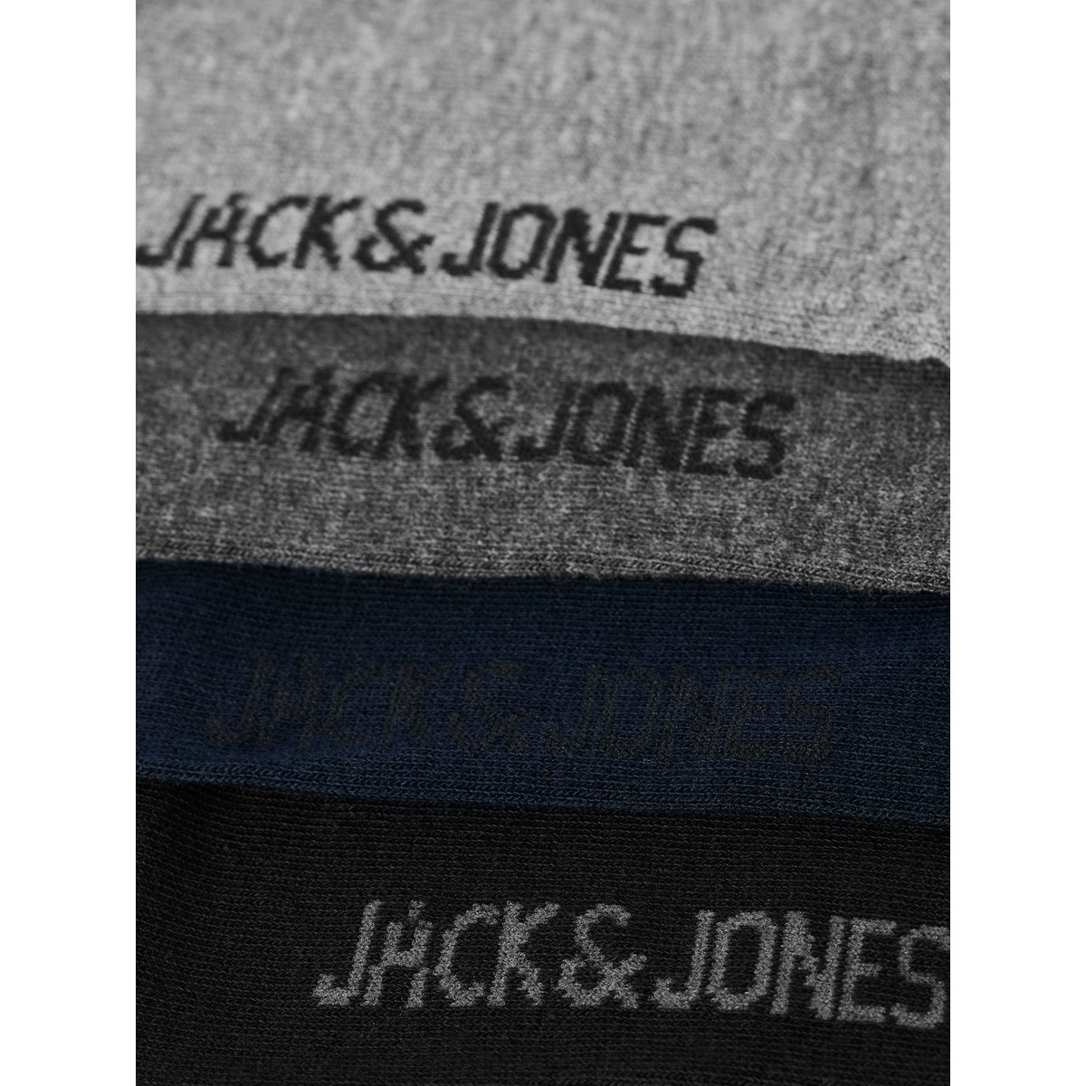 Lot de 10 paires de chaussettes hautes unies noir + gris, JACK & JONES
