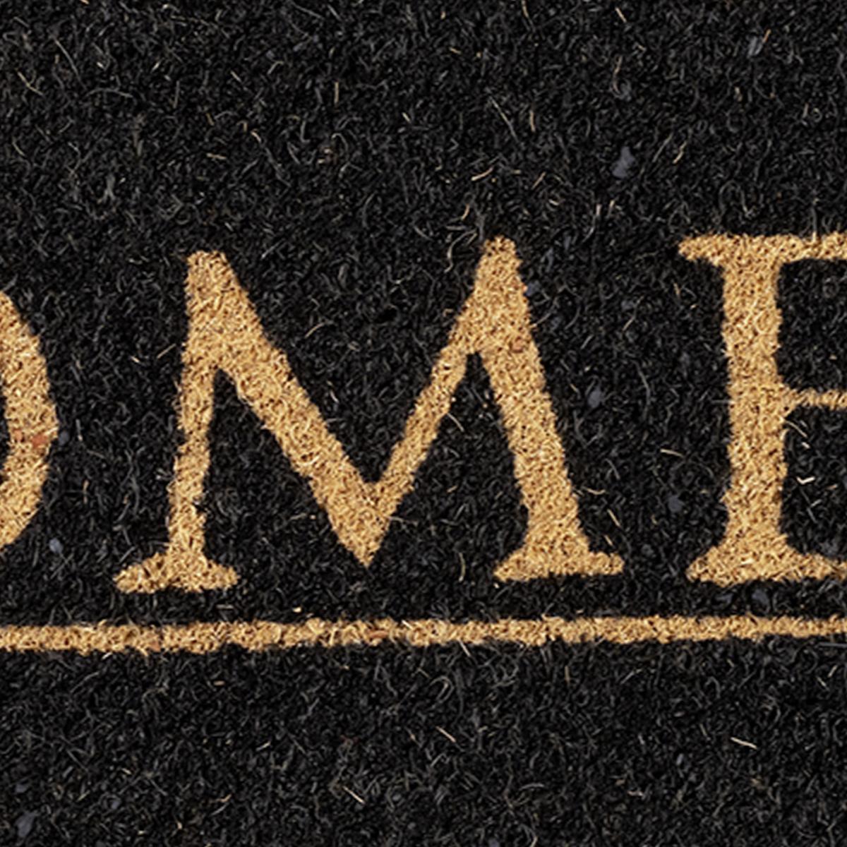 Paillasson motif texte graphique, tissé en relief, HOME 1 noir, beige, UN AMOUR DE TAPIS