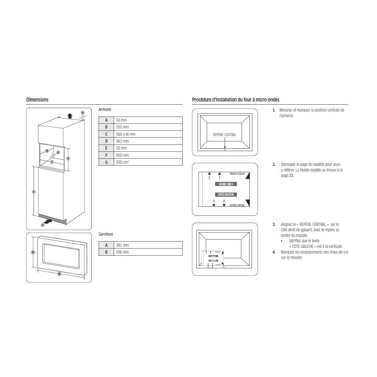 Micro ondes encastrable MS22T8254AB/E5 noir, SAMSUNG