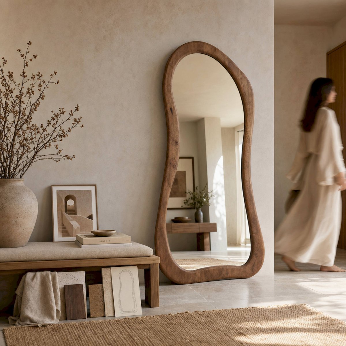 Miroir bois de manguier collection VACIO marron, RECOLLECTION