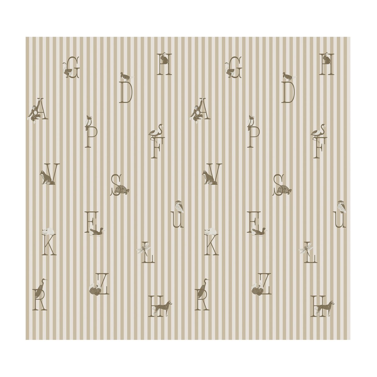 Papier peint panoramique Abécédaire beige, ART FOR THE HOME