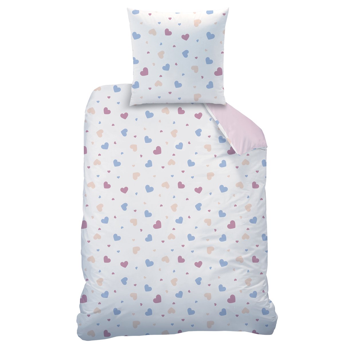 Parure de lit imprimée 100% Coton, BISOUS rose, DISNEY STITCH 
