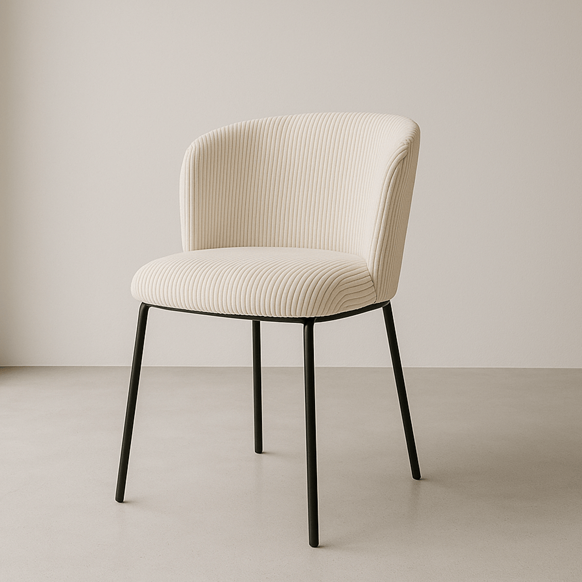 Lot de 2 chaises en velours côtelé - TOMA beige, HOMIFAB