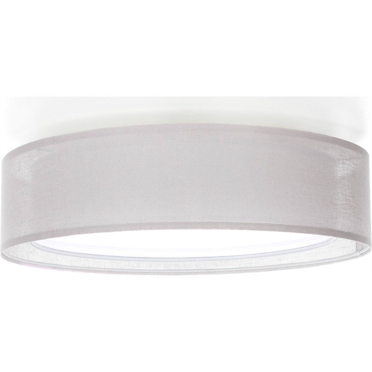Plafonnier rond en tissu double couche Puro gris tissu semi transparent, BPS KONCEPT