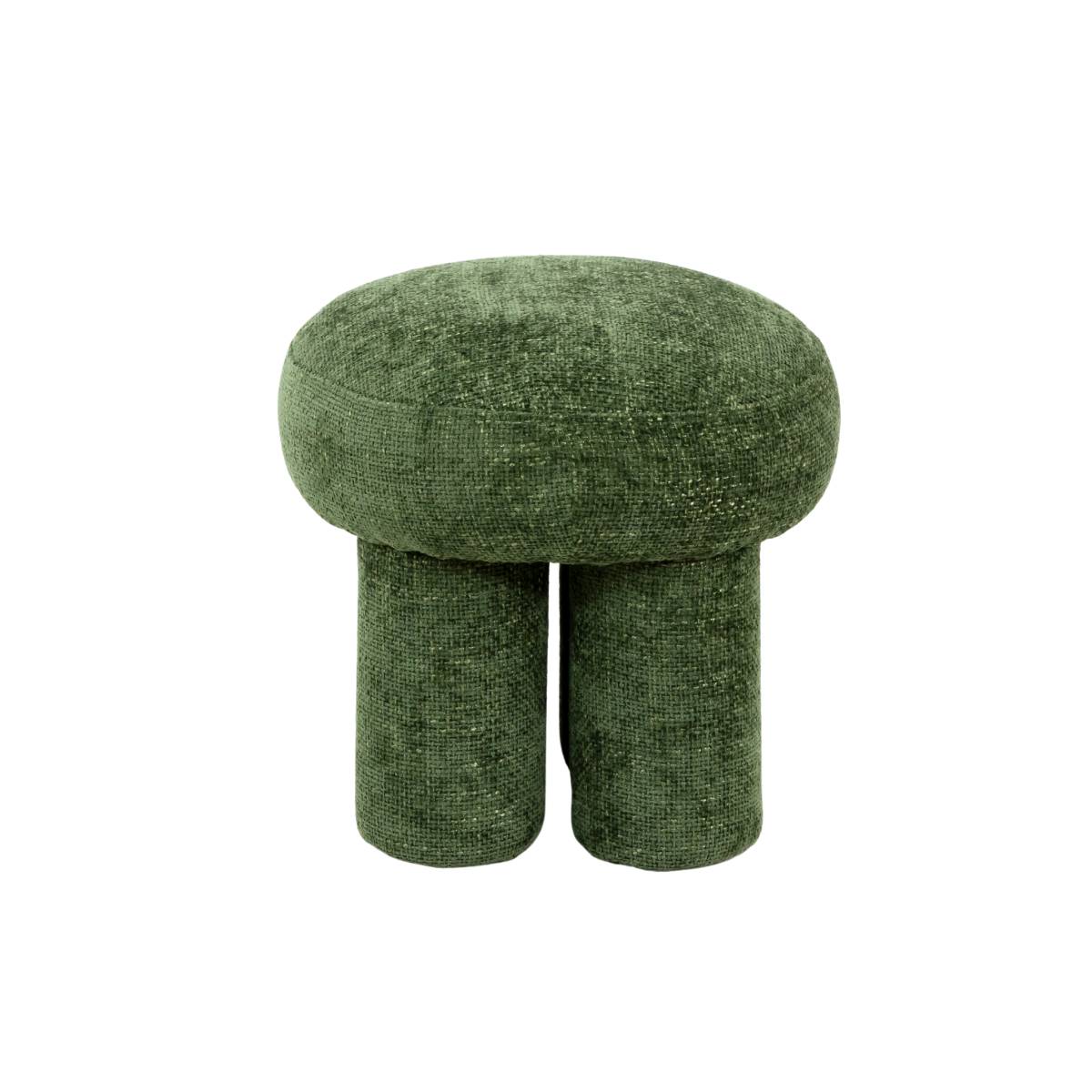 Petit tabouret en tissu TOBY vert, MADE IN MEUBLES
