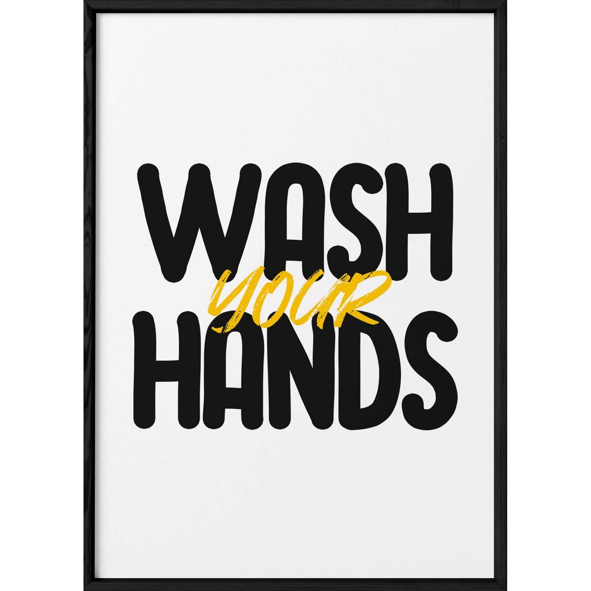 Affiche 'Wash your hands' blanc, L'AFFICHERIE
