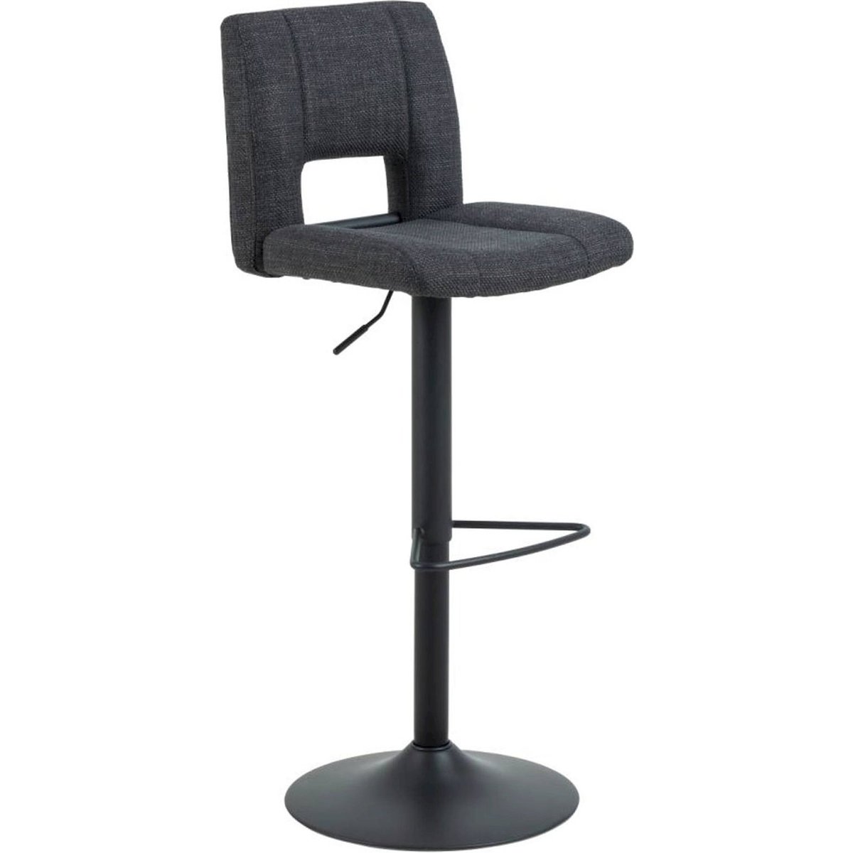 Tabouret de bar réglable collection NERIVE gris foncé et noir mat, RECOLLECTION