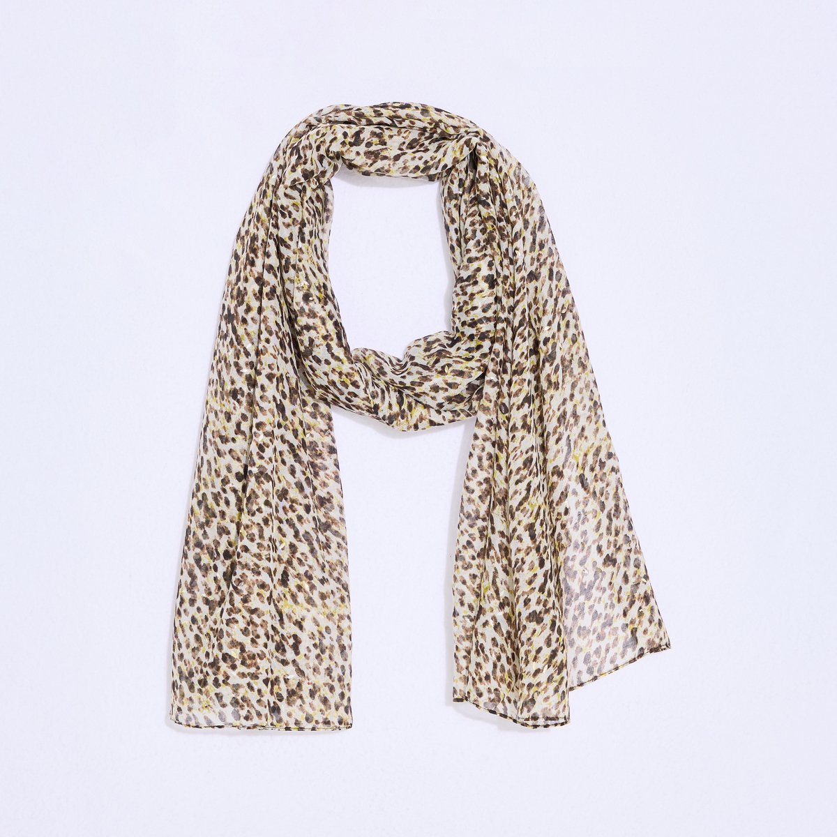 Foulard imprimé léopard beige, GRAIN DE MALICE