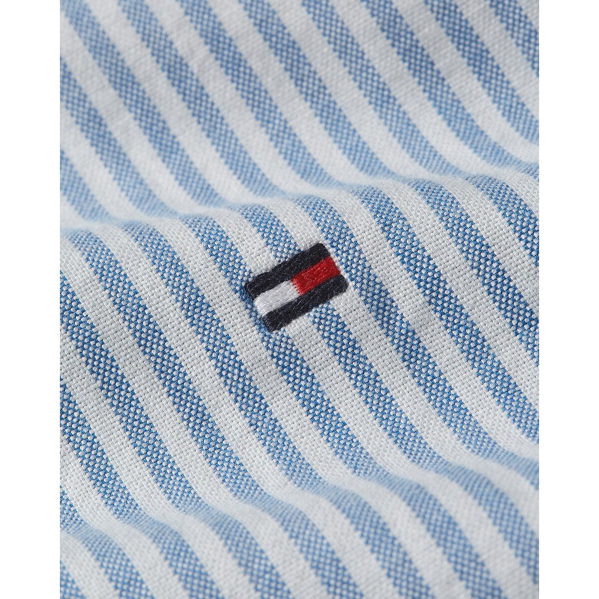 Chemise Oxford droite rayée bleu, TOMMY HILFIGER