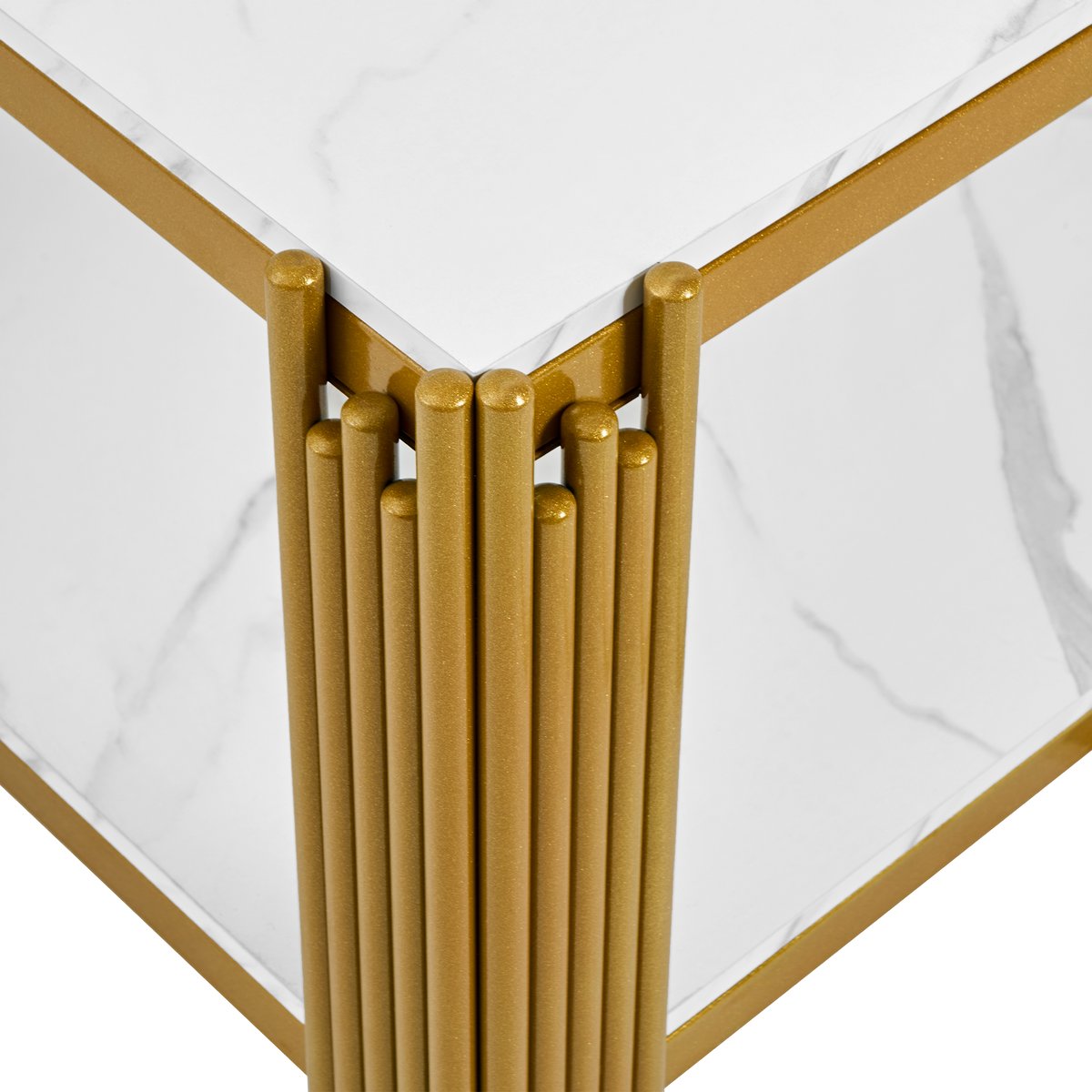 Table basse rectangulaire avec rangement, ELMOD gold, MEUBLES COSY