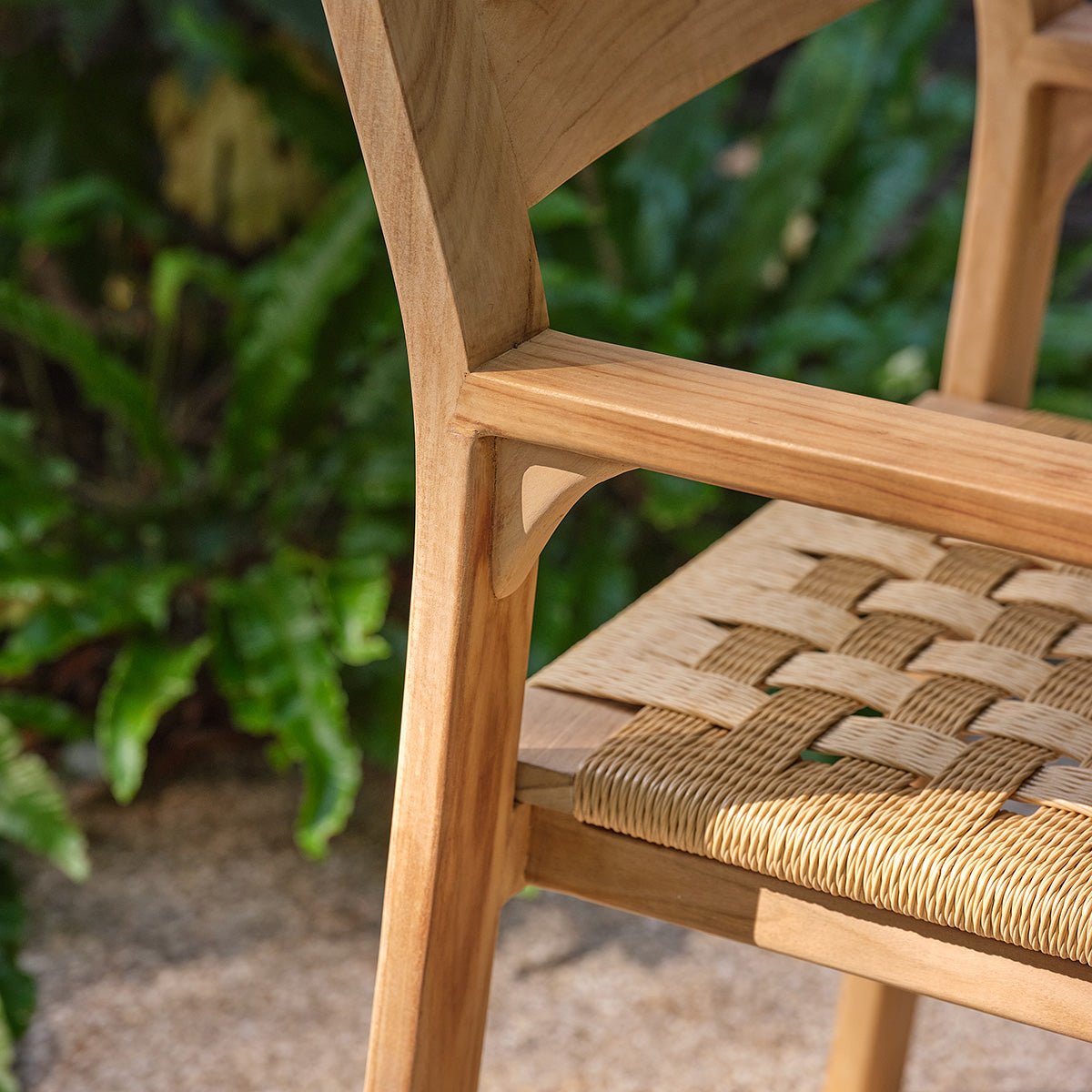 Fauteuil de jardin en teck et rotin PIANA naturel, BERAH GETAH