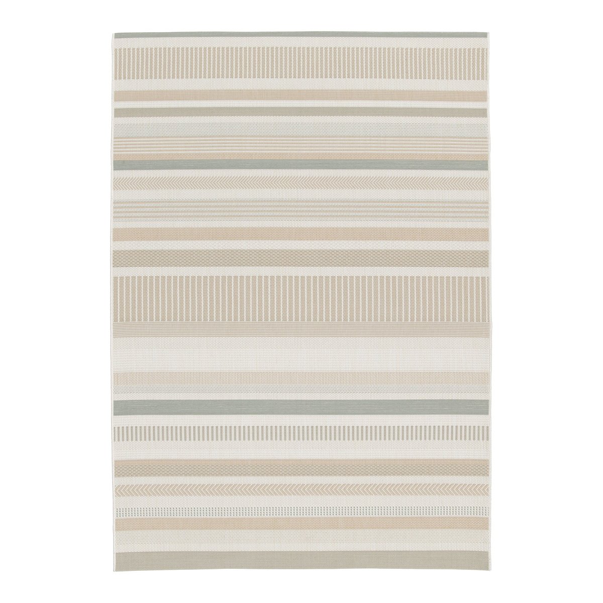 Tapis intérieur extérieur à rayures SOLEA vert naturel, AFK LIVING