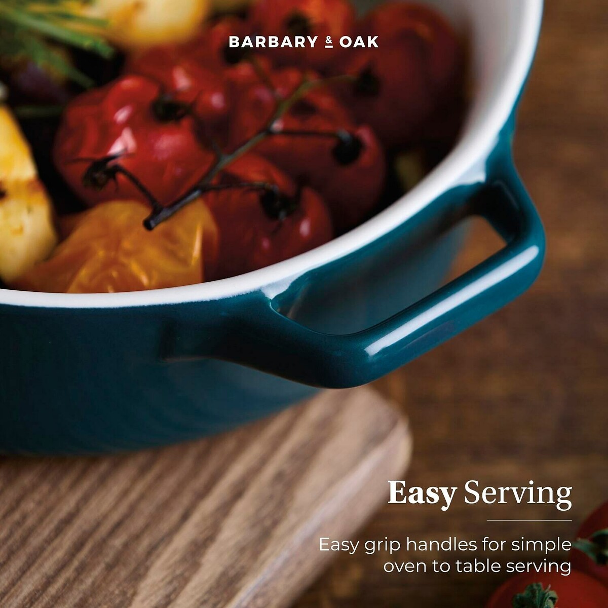 21cm Nattura Round Baking Dish teal, BARBARY & OAK