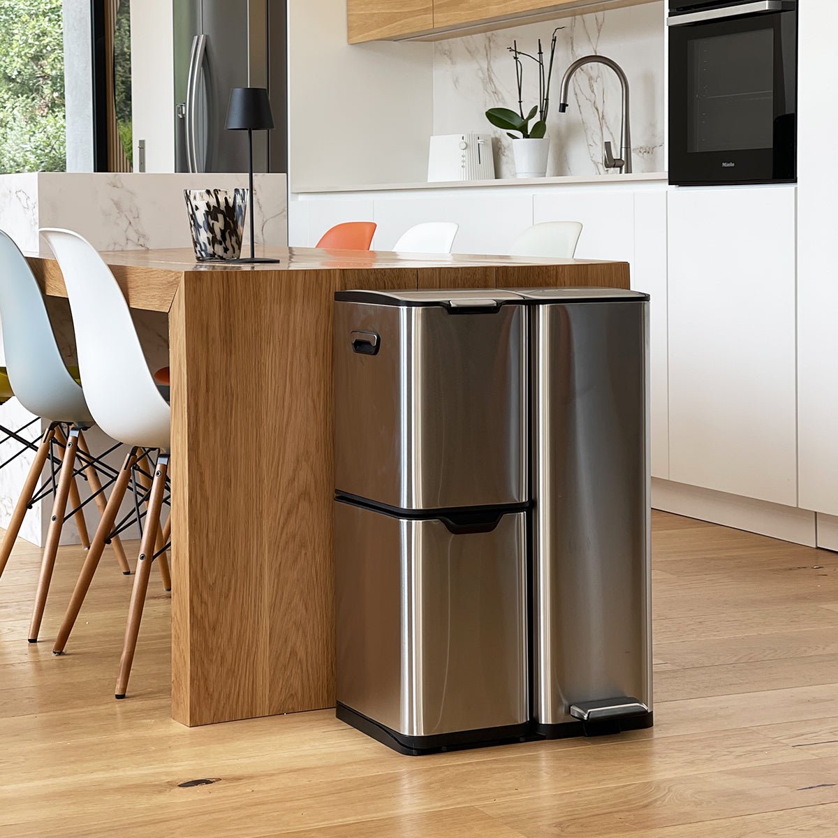 Poubelle de cuisine tri sélectif HAJA argent, KITCHEN MOVE