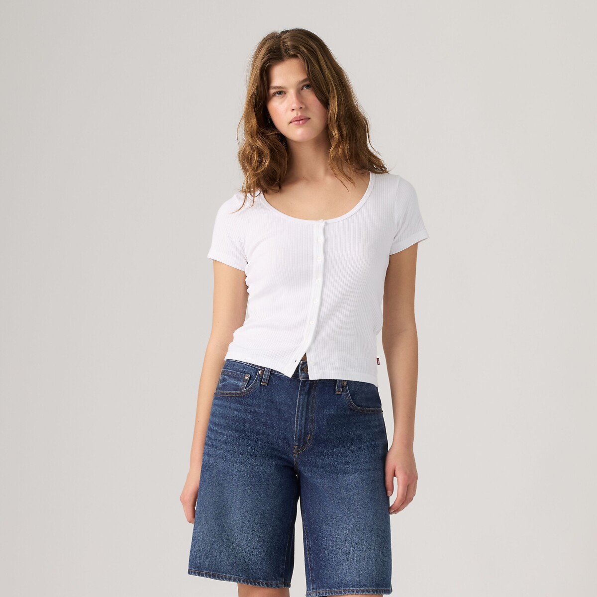 T-shirt boutonné manches courtes blanc, LEVI'S