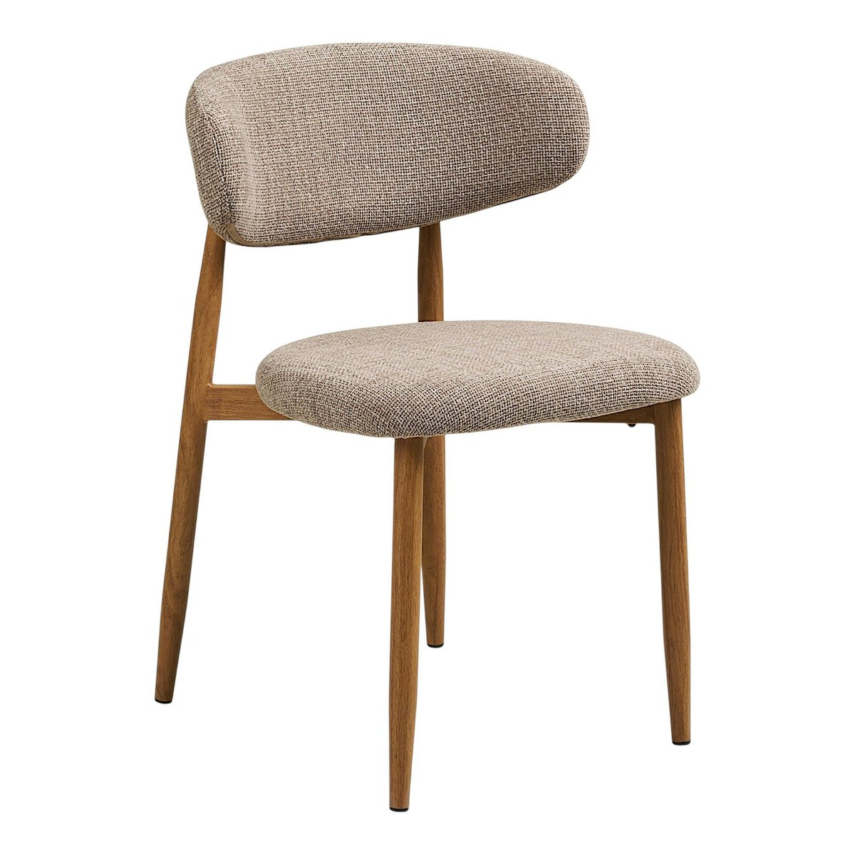 Chaise vintage bois et tissu (lot de 2) AMSTERDAM bois clair, PIER IMPORT