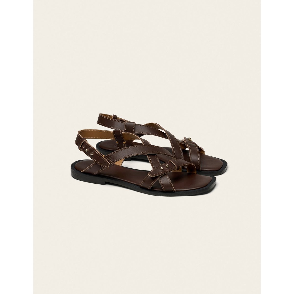 Sandales DIONI cuir chocolat, ODAJE