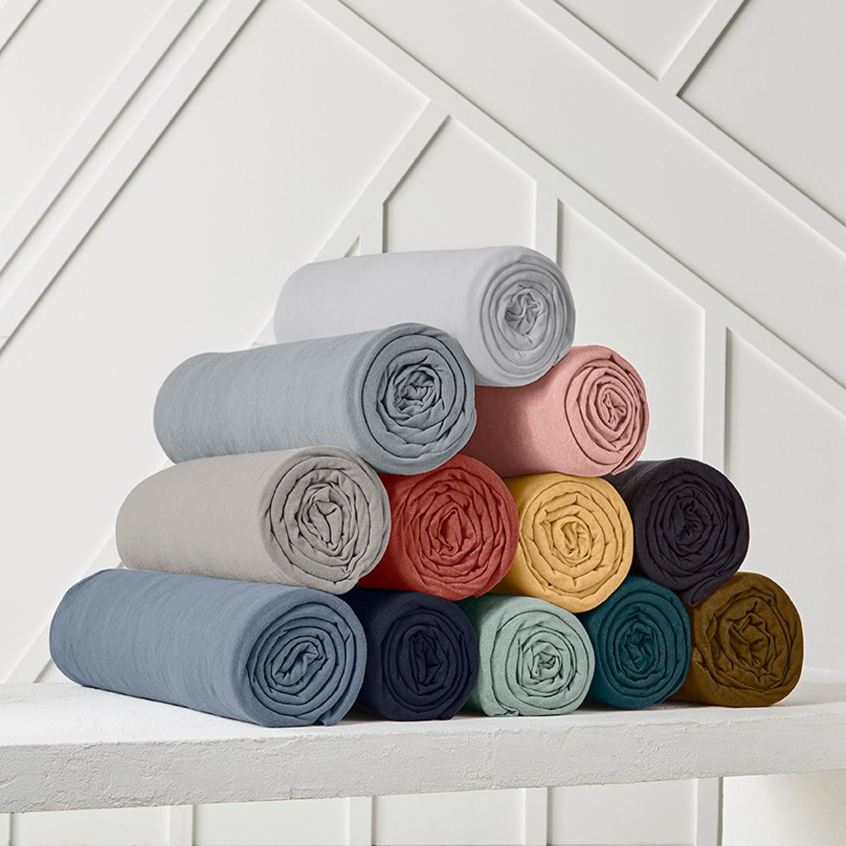 Drap housse Jersey 2 personnes uni ESSENTIAL bleu marine, TODAY