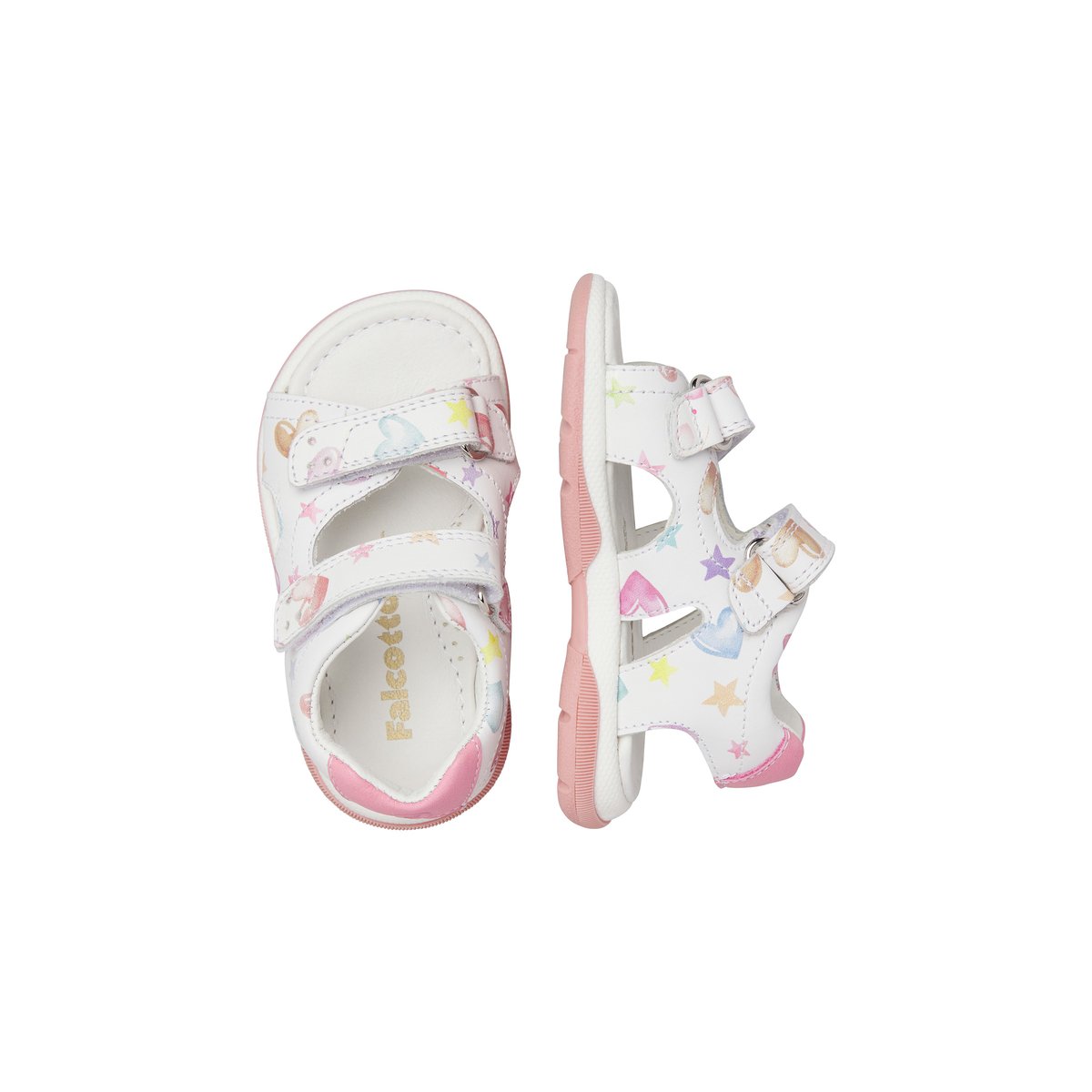 Sandales en cuir WUNNY blanc-rose-, FALCOTTO