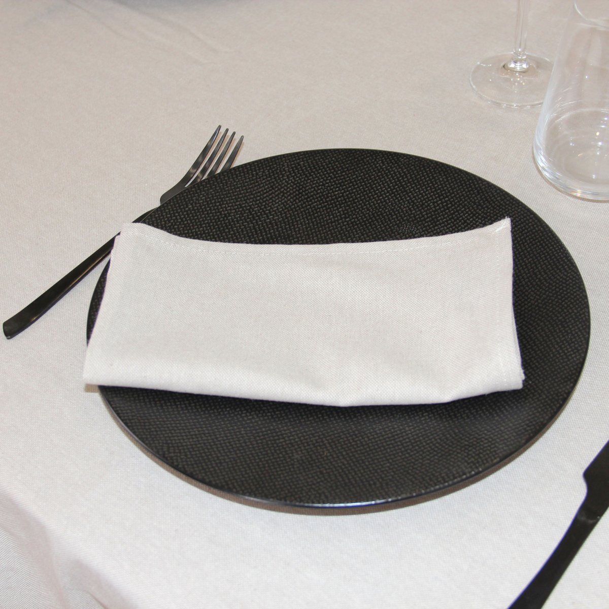 Nappe ronde polycoton - Effet lin naturel, SUD ETOFFE
