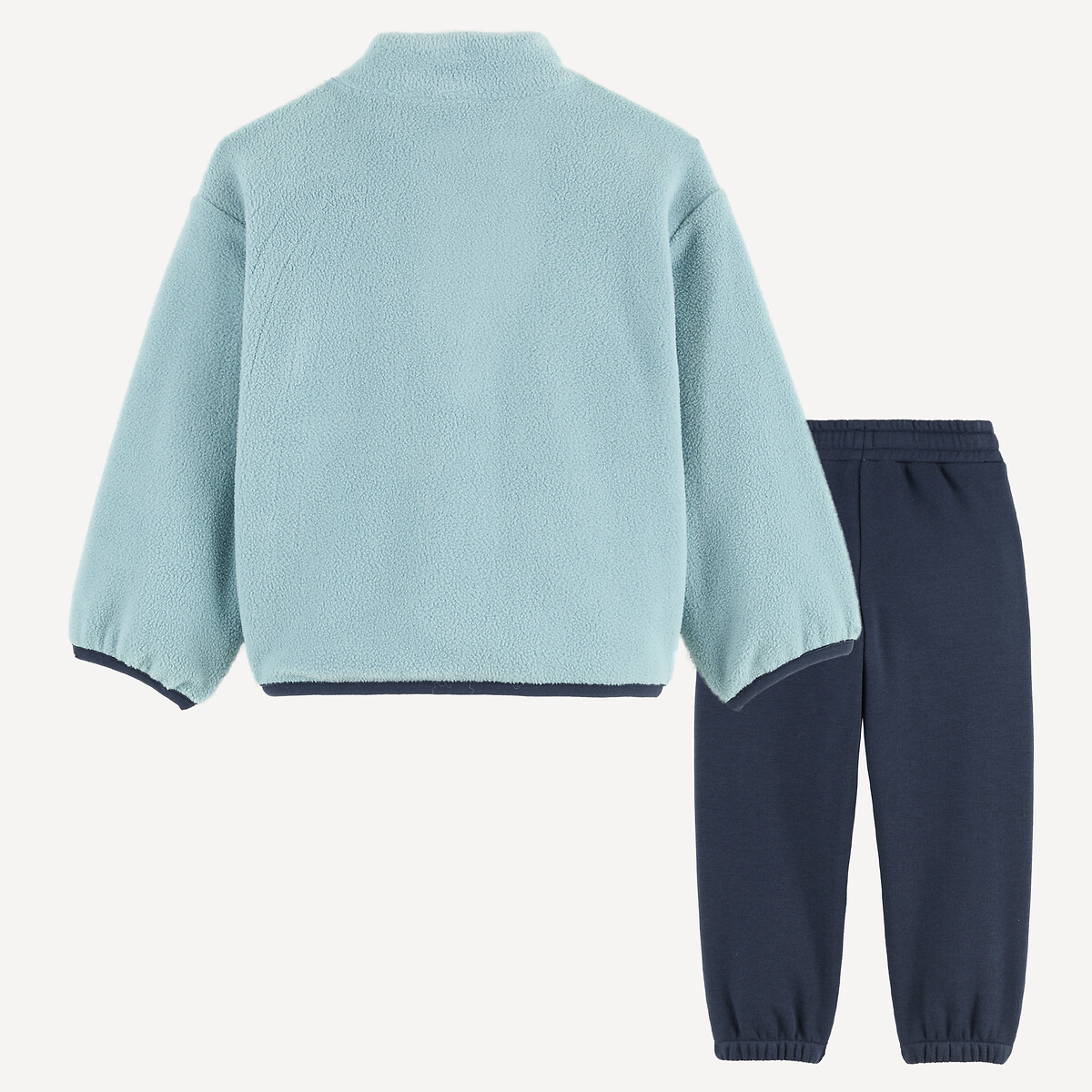 3-Piece Zip-Up Fleece, Long Sleeve T-Shirt and Joggers Outfit blue, LA REDOUTE COLLECTIONS