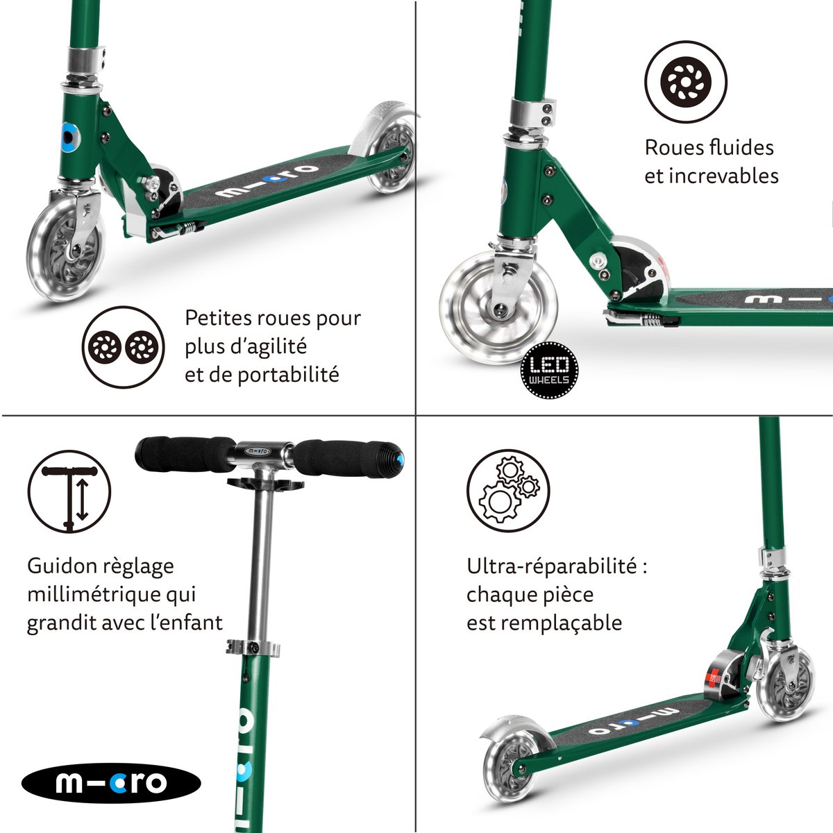 Micro Sprite LED - vert sapin, MICRO MOBILITY
