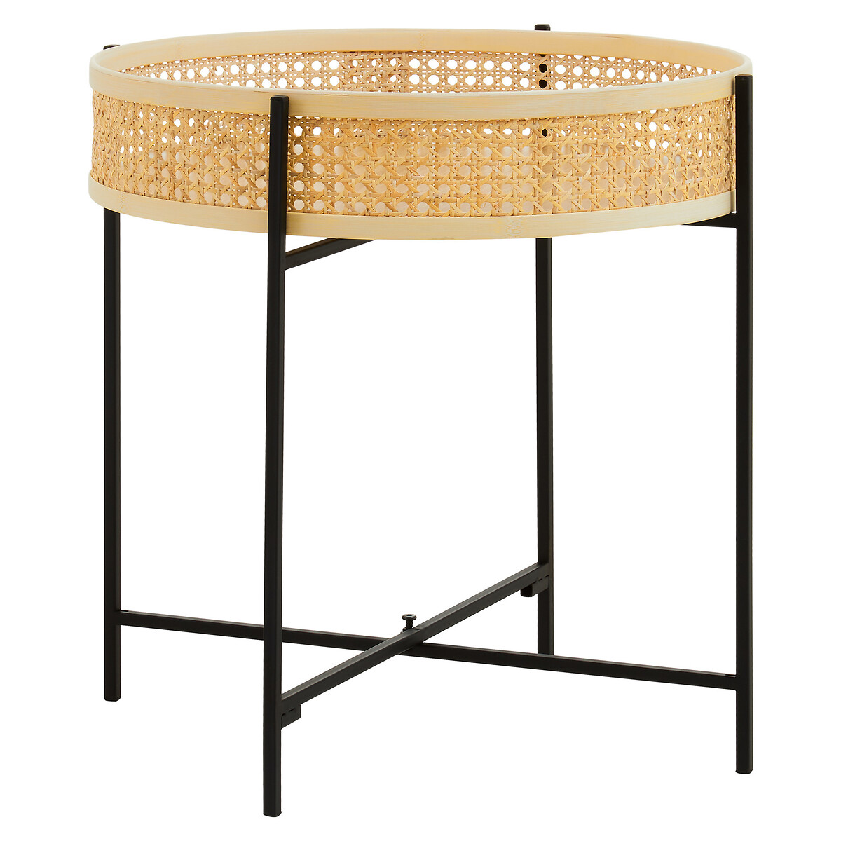 Calla Round Rattan Side Table black, SO'HOME