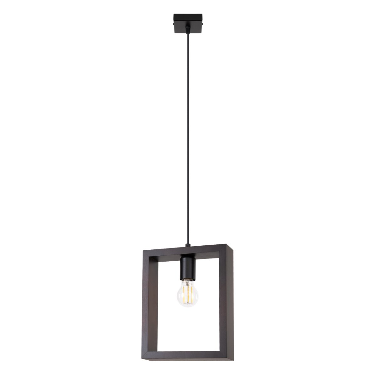 Suspension Acier Wengé E27 1 Aries marron, EDEN