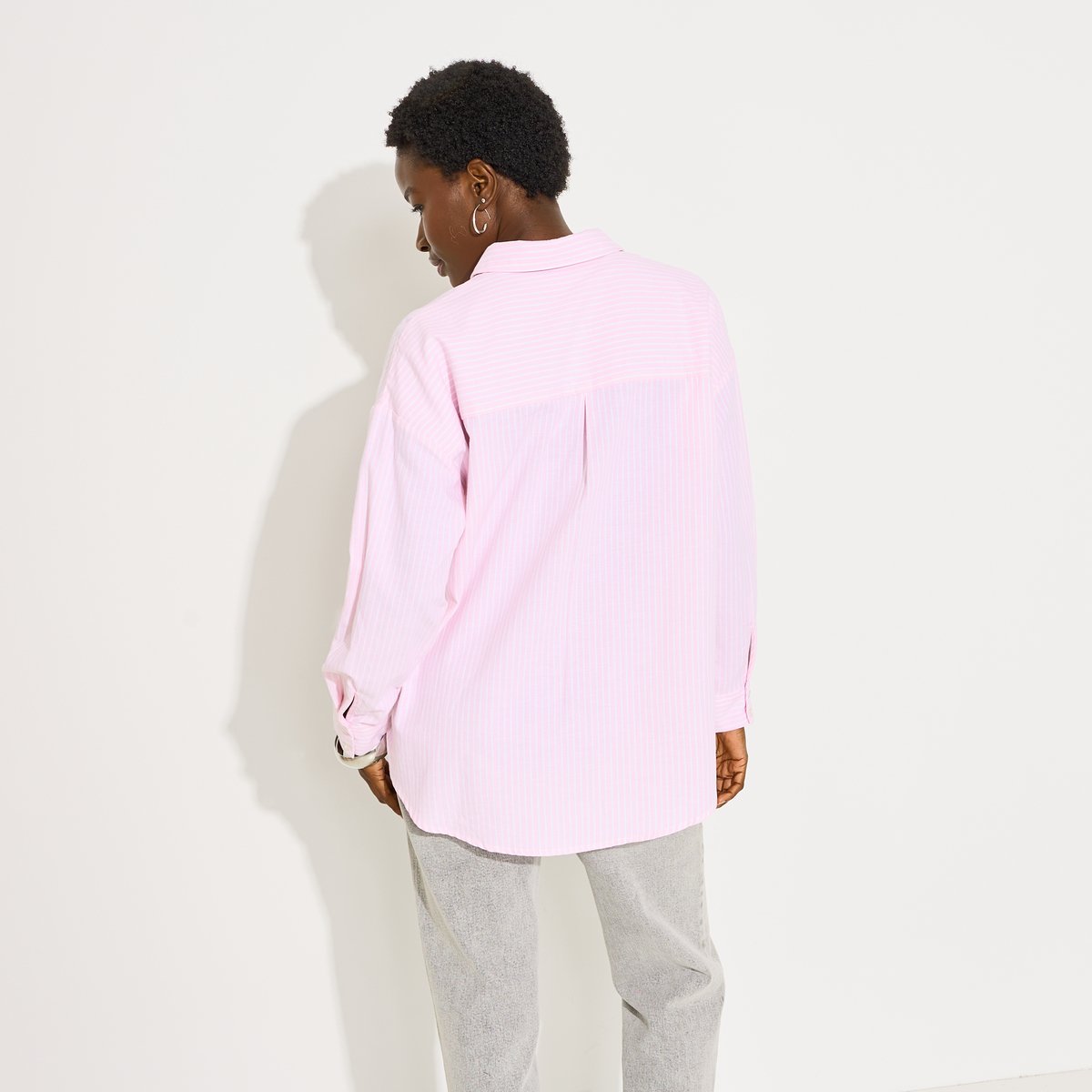 Chemise rayée brodée animal rose, GRAIN DE MALICE