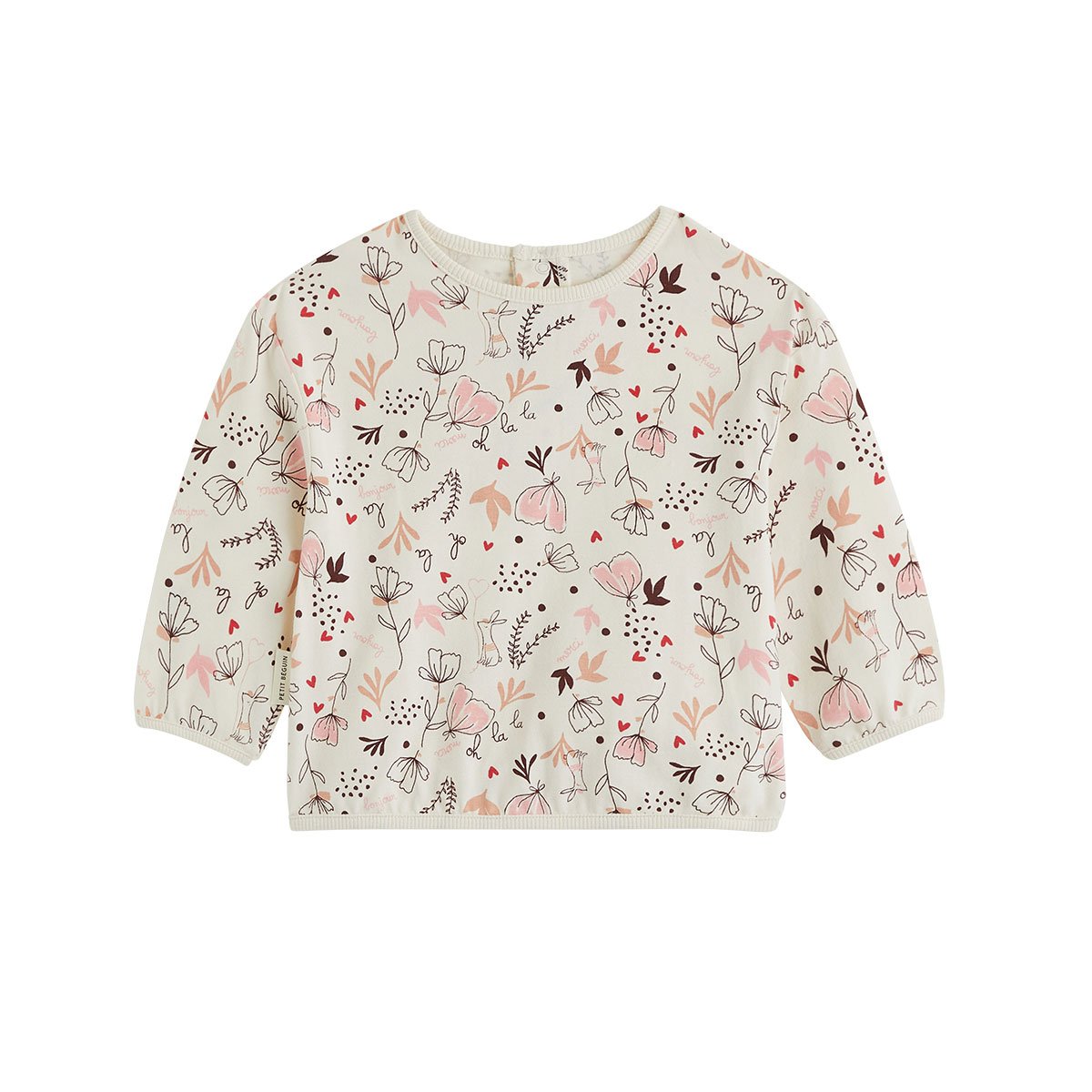 Lot de 2 t-shirts bébé manches longues Aimée rose, PETIT BEGUIN