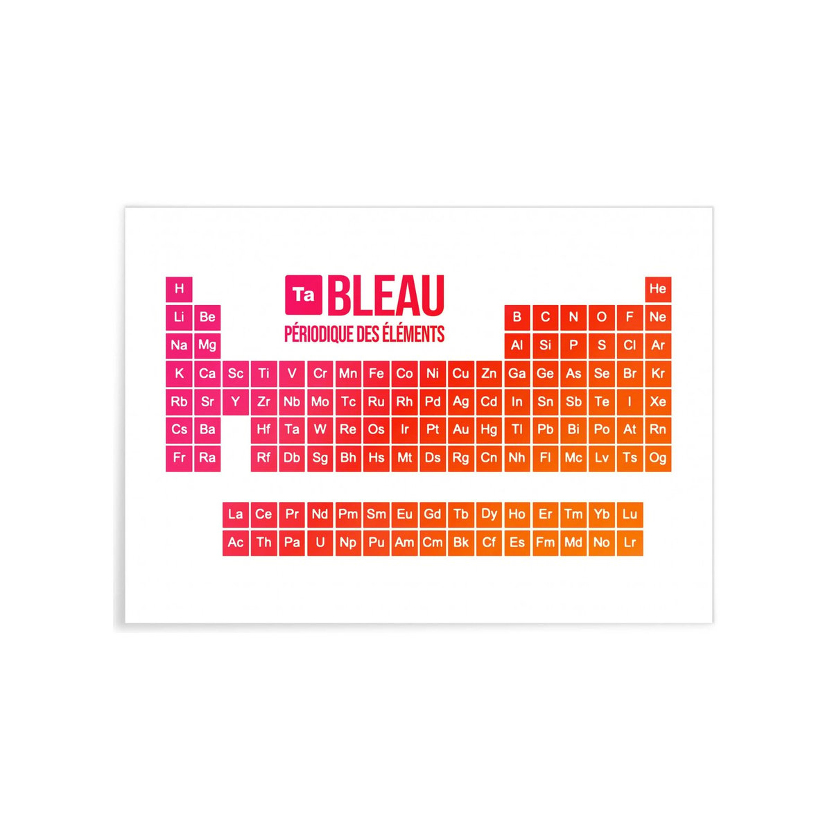 Affiche 'Tableau Périodique' blanc, L'AFFICHERIE