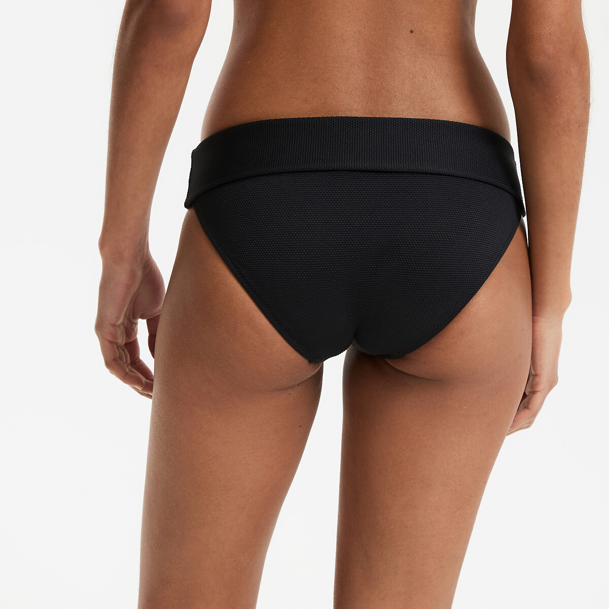 Bas de maillot de bain en maille piquée noir, ANNE WEYBURN
