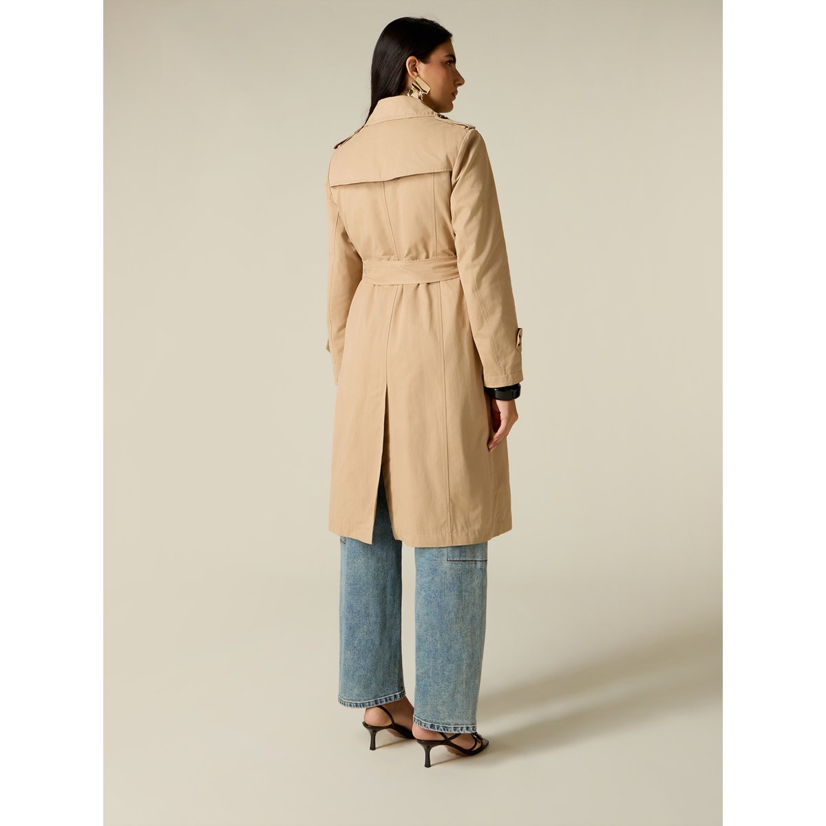 Trench-coat croisé beige, OLTRE