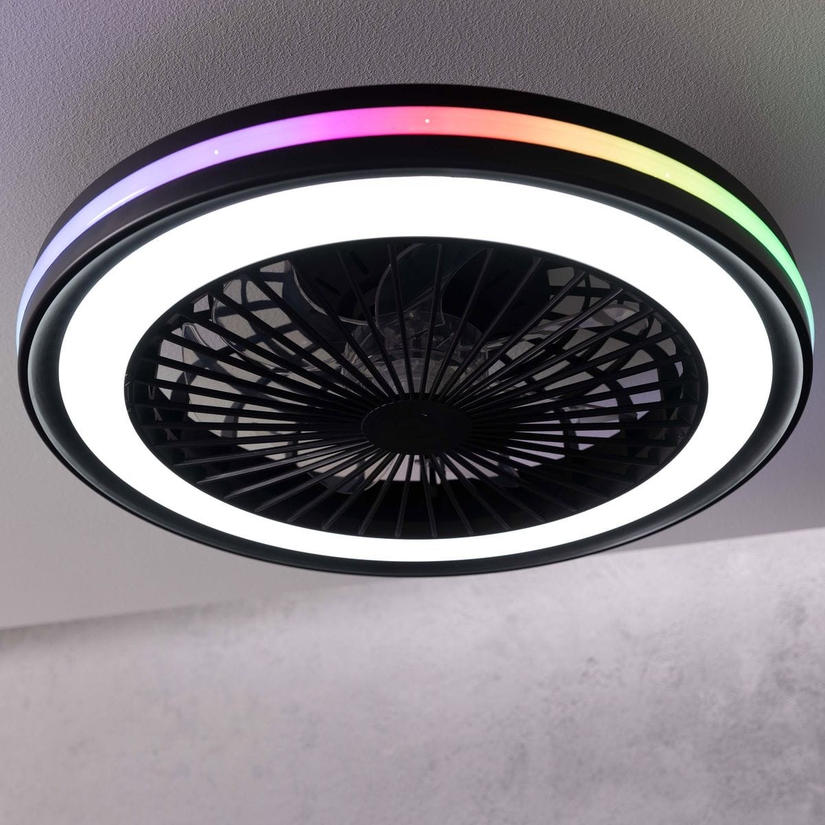Ventilateur de Plafond  PALMERO 40W LED noir, BRILLIANT