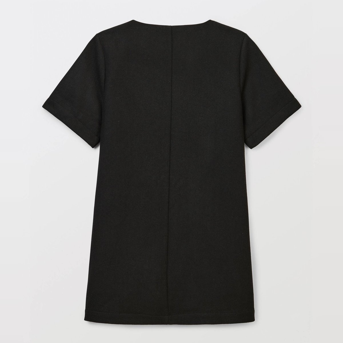 Robes manches courtes unie contenant de la laine noir, MONOPRIX