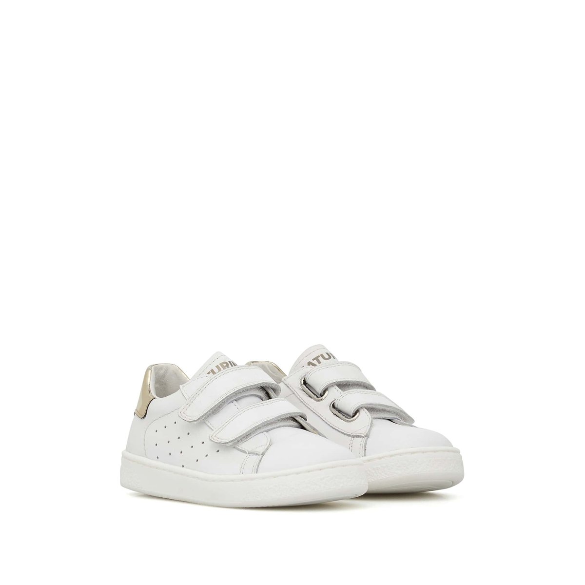 Baskets en cuir HASSELT 2 VL. blanc-platine, NATURINO