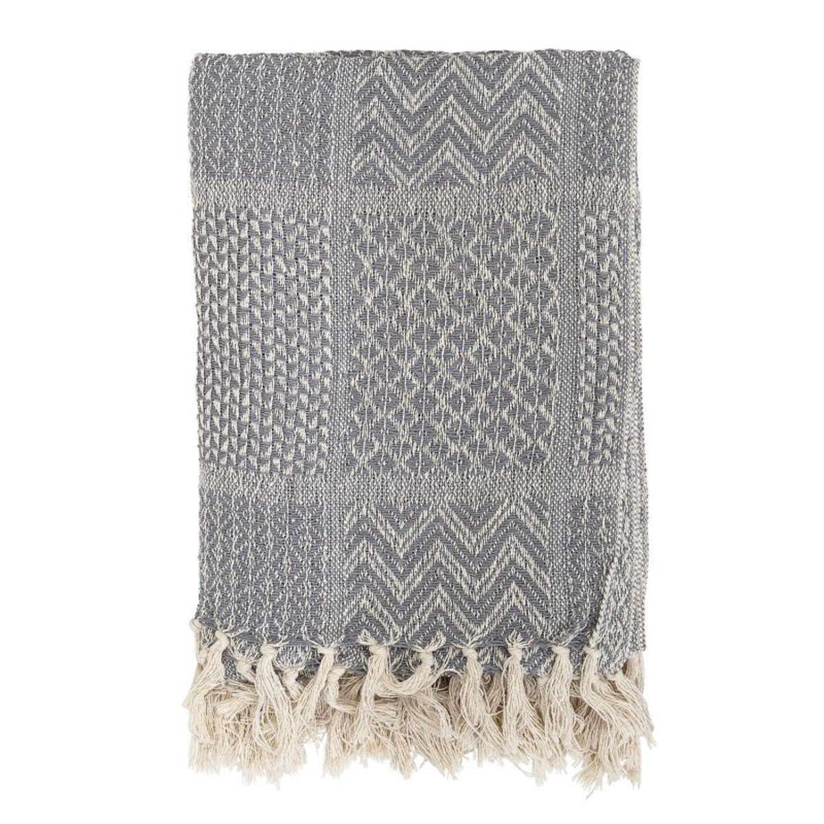 Plaid coton recyclé  Rodion gris clair, BLOOMINGVILLE