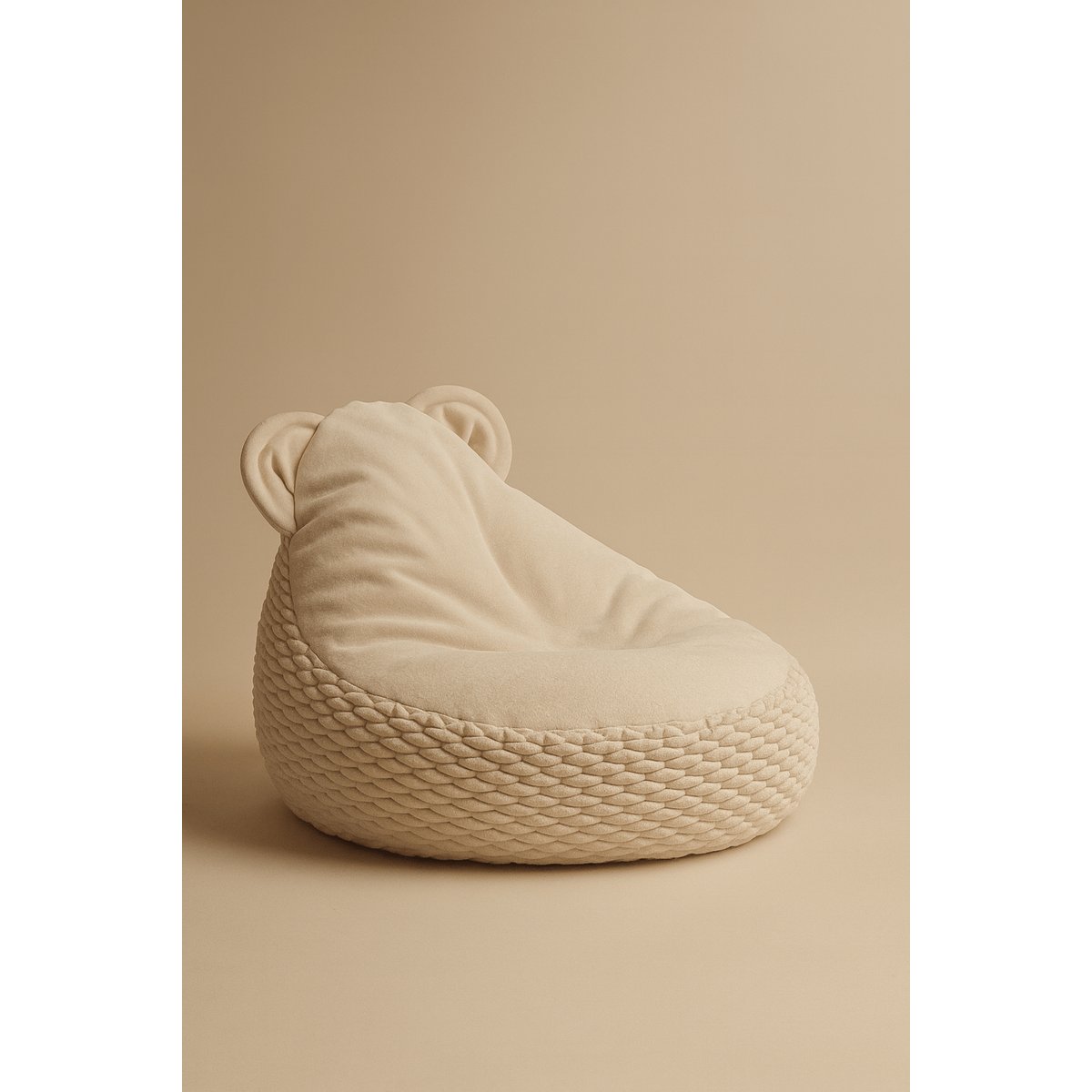 Pouf Ours en chenille texturée DUNE écru, MEOW BABY