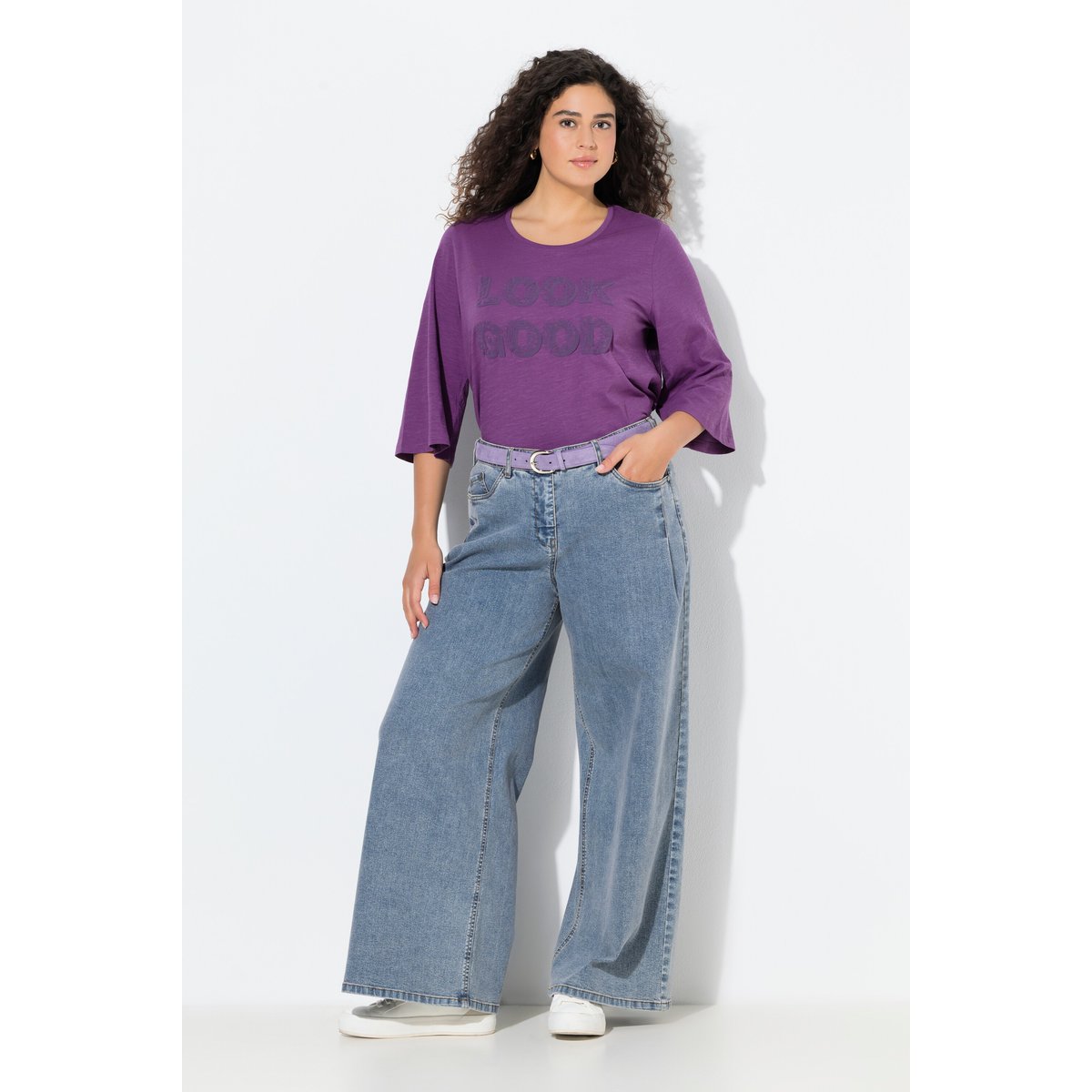 Jean Mary, jambe droite et extra-large bleu jean, ULLA POPKEN
