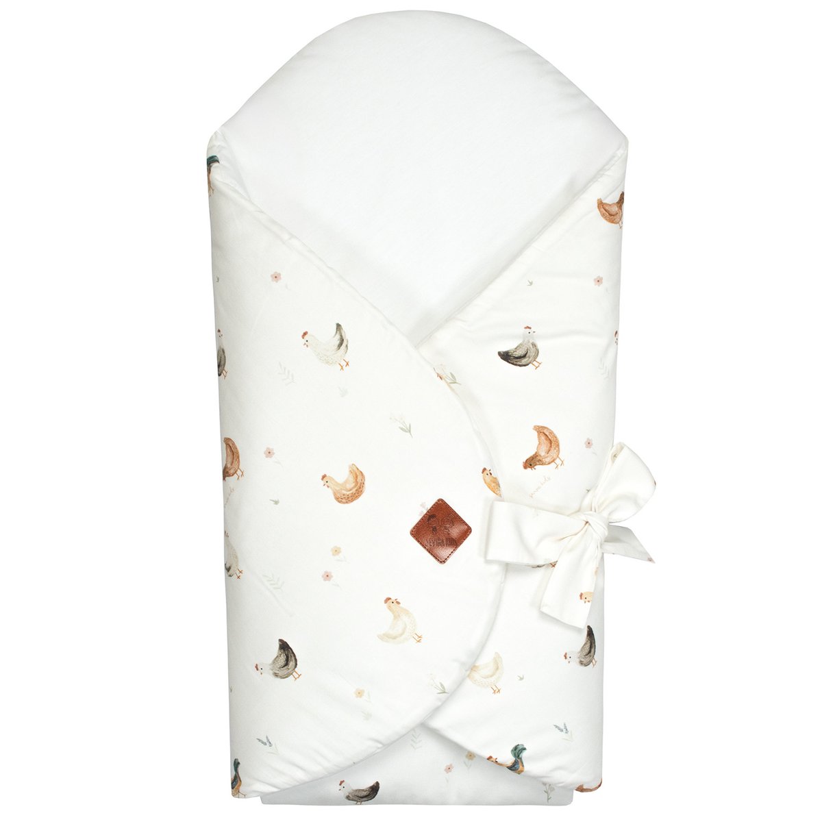 Gigoteuse d'emmaillotage évolutive GALLINA écru – motif poules champêtre, SEVIRA KIDS