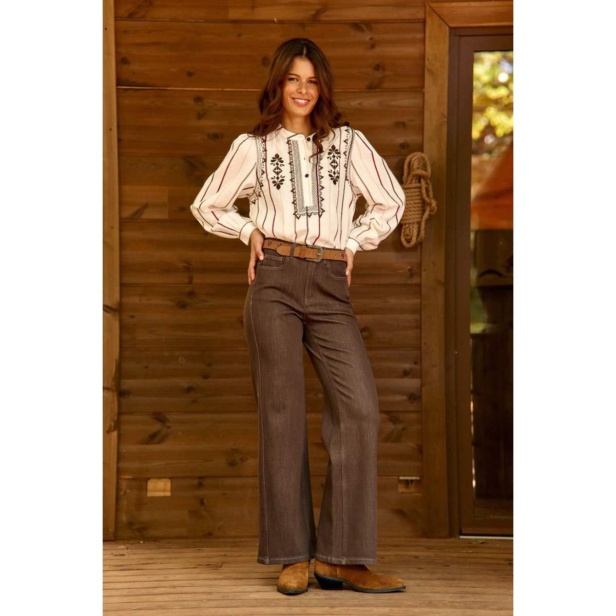 BLOUSE imprimé ethnique BRIAR 11-ecru, LA PETITE ETOILE