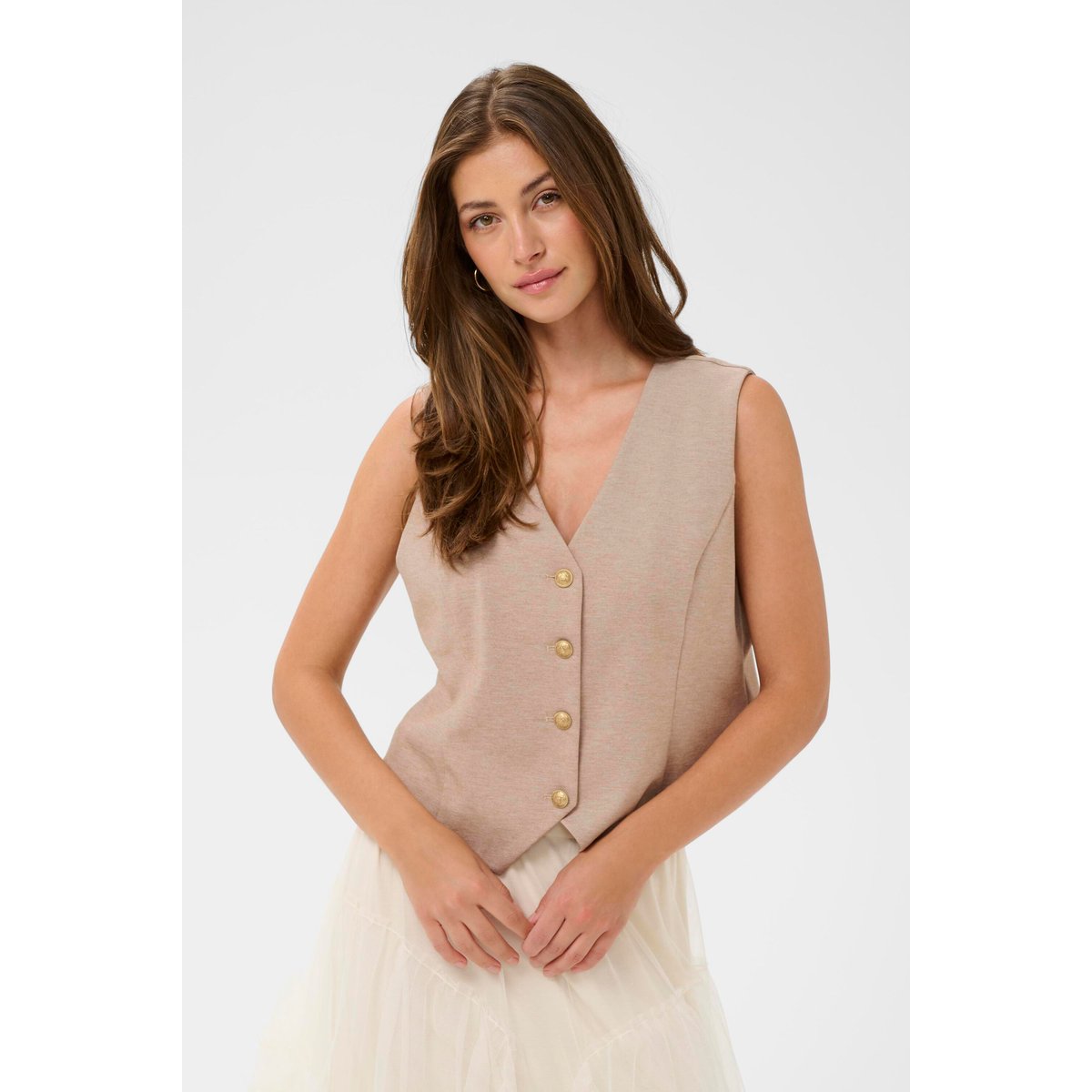 Manteau beige amphora melange, CREAM