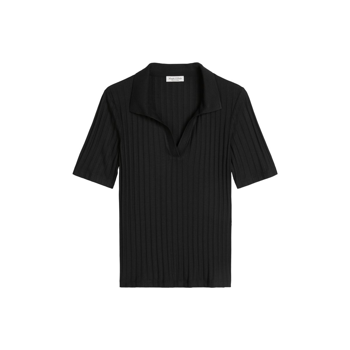 Polo Pointelle slim avec TENCEL™ Modal noir, MARC O'POLO