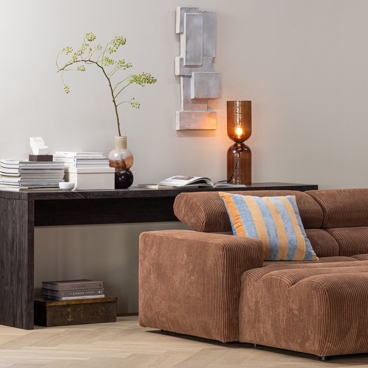 Table d'appoint en mdf MAAN brun foncé, WOOOD