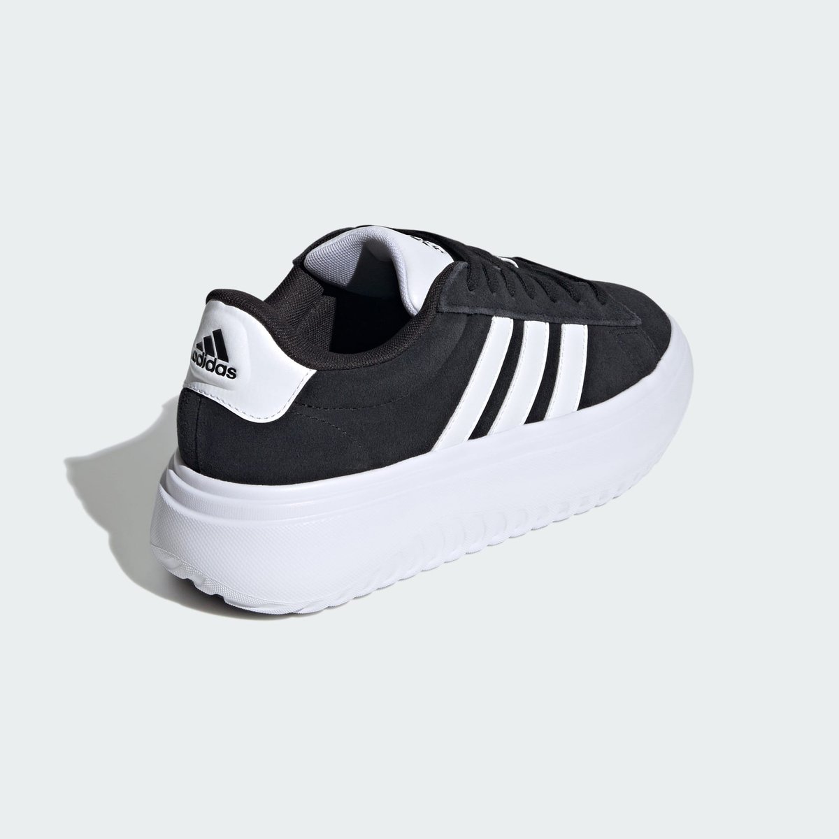 Baskets cuir Grand Court Platform Suede noir/blanc, ADIDAS SPORTSWEAR