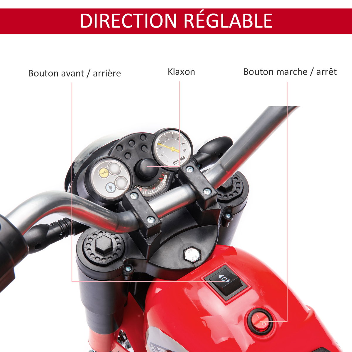 Electric Motocycle PP Rouge rouge, HOMCOM