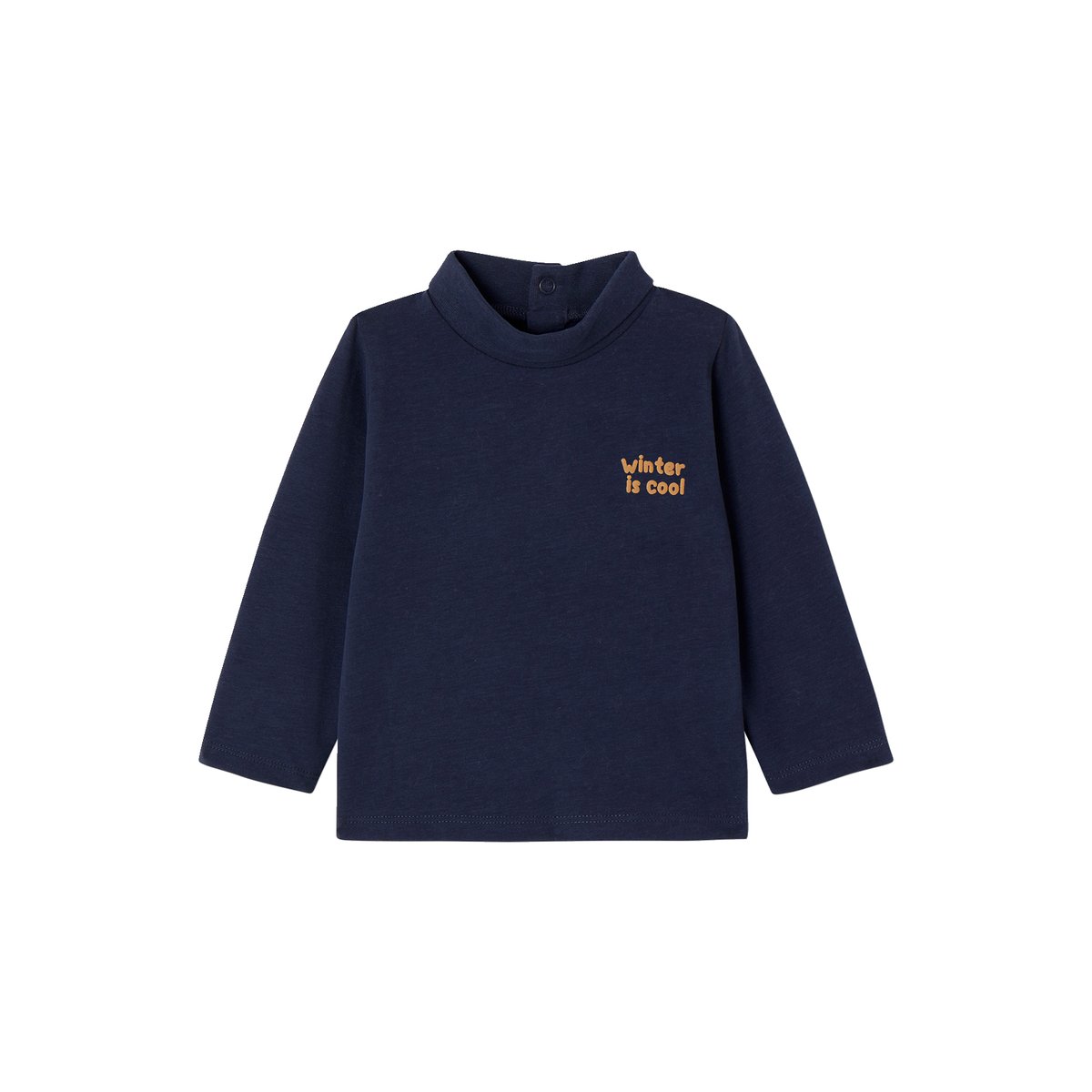 Lot de 2 T-shirts col roulé basics marine, VERTBAUDET