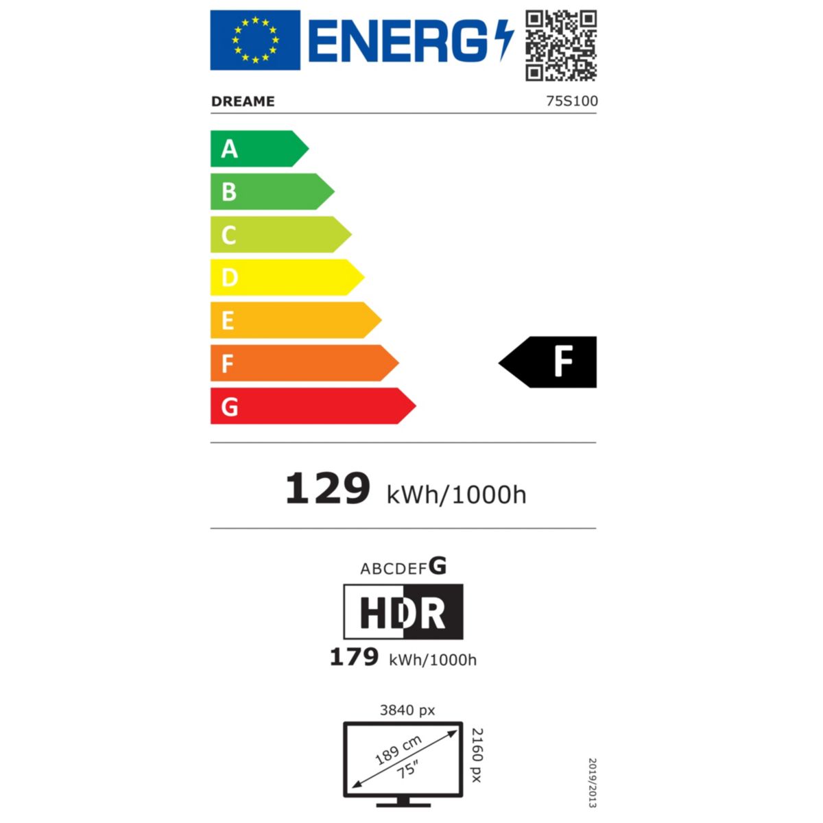 TV Mini LED 75S100 (2026) 75" (190 cm) couleur unique, DREAME