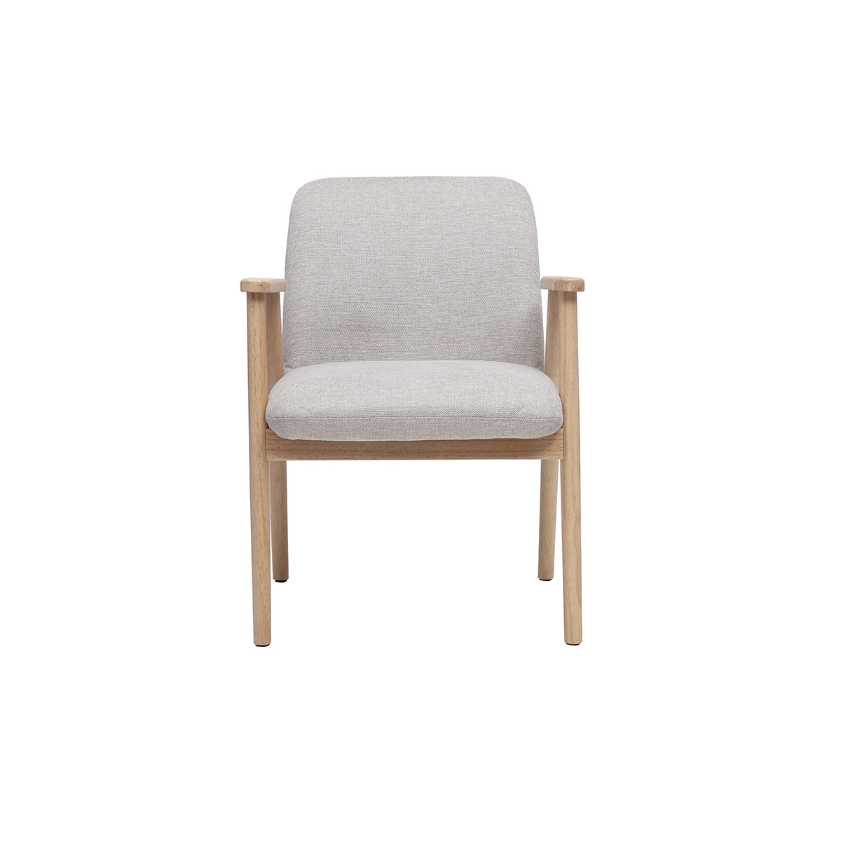 Chaises en tissu effet velours texturé beige et bois clair (lot de 2) KITTY beige, MILIBOO